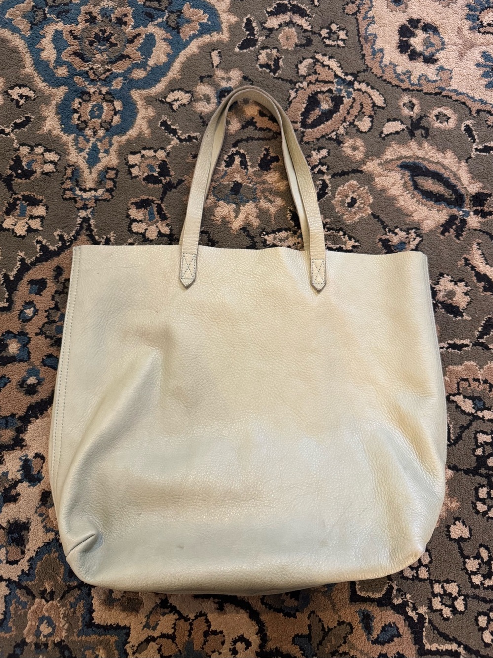 Madewell Mint Green Leather Transport Tote Bag
